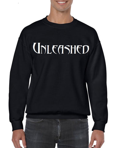 Unleashed Vapors - Crew Neck Sweatshirt Logo Font (Black/White)
