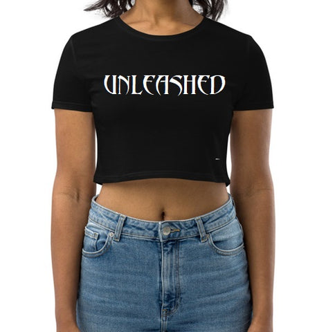 Unleashed Vapors - Crop Tee Logo Font Fitted