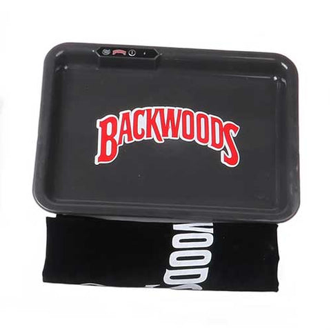 Glow Tray X Backwoods - Black LED Rolling Tray