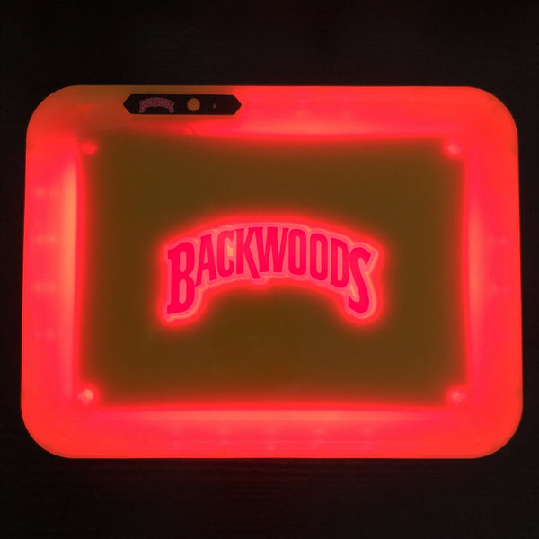 Glow Tray X Backwoods - Red LED Rolling Tray