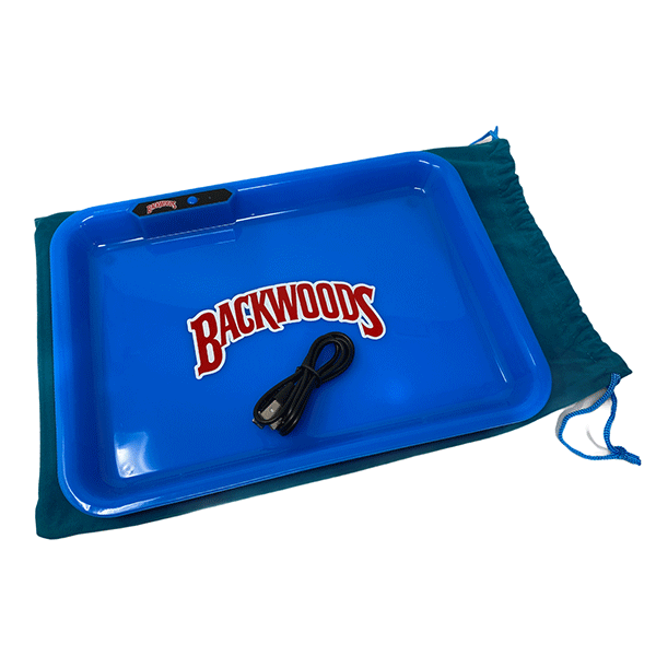 Glow Tray X Backwoods - Blue LED Rolling Tray