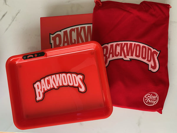 Glow Tray X Backwoods - Red LED Rolling Tray