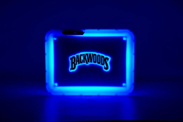 Glow Tray X Backwoods - Blue LED Rolling Tray