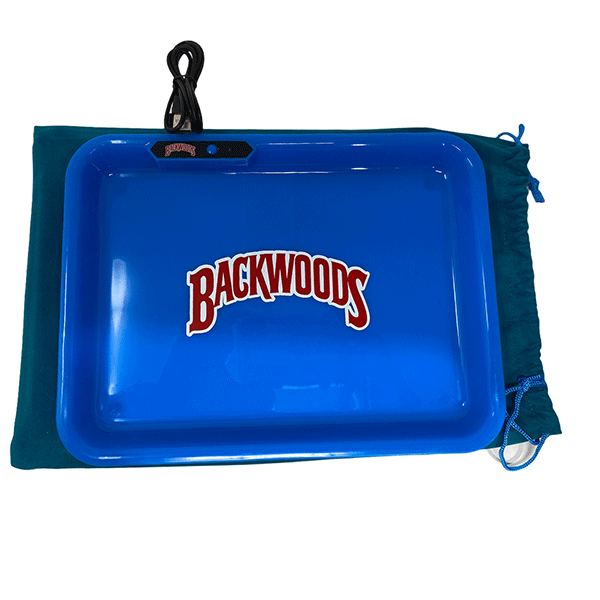 Glow Tray X Backwoods - Blue LED Rolling Tray