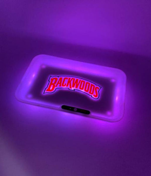 Glow Tray X Backwoods - Purple LED Rolling Tray