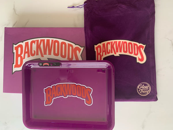 Glow Tray X Backwoods - Purple LED Rolling Tray