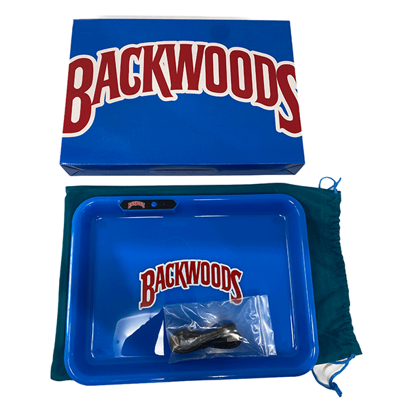 Glow Tray X Backwoods - Blue LED Rolling Tray